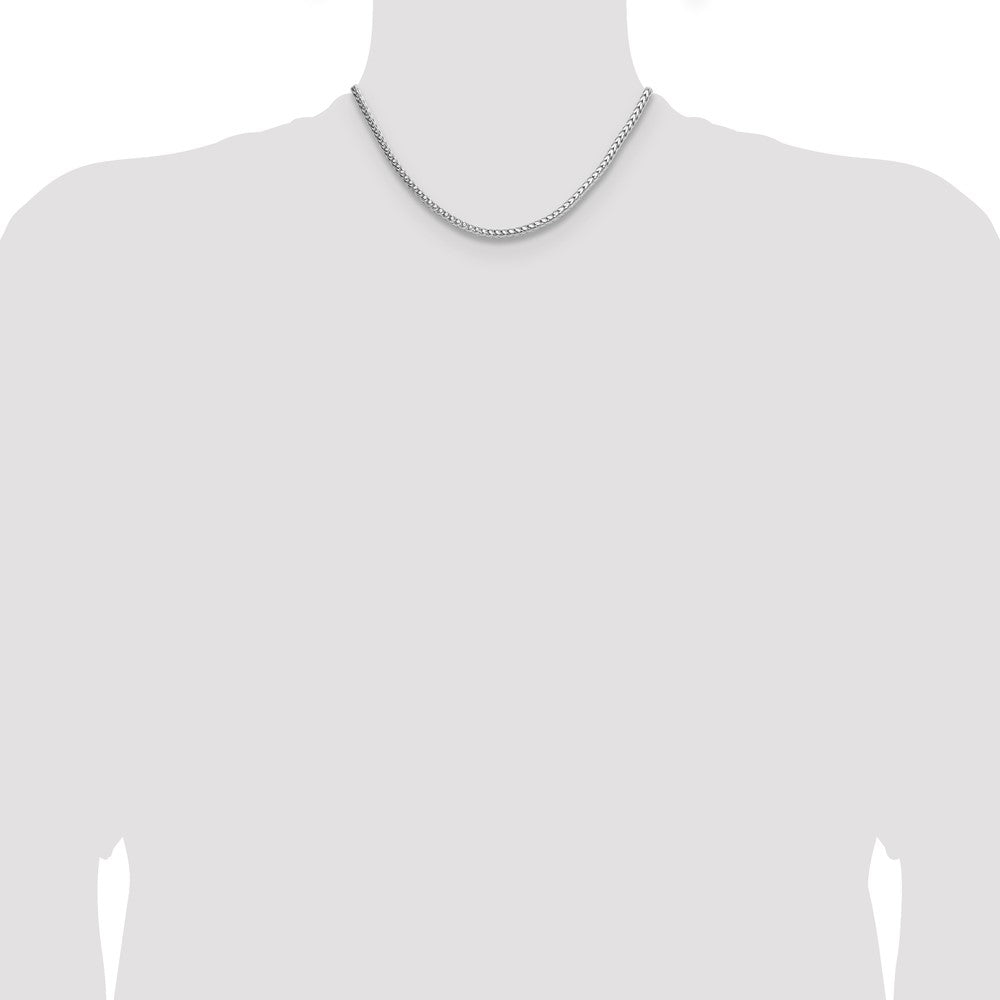 Buy Stylish 3.4mm Rhodium-Plated Sterling Silver Franco Chain - Luxury Value