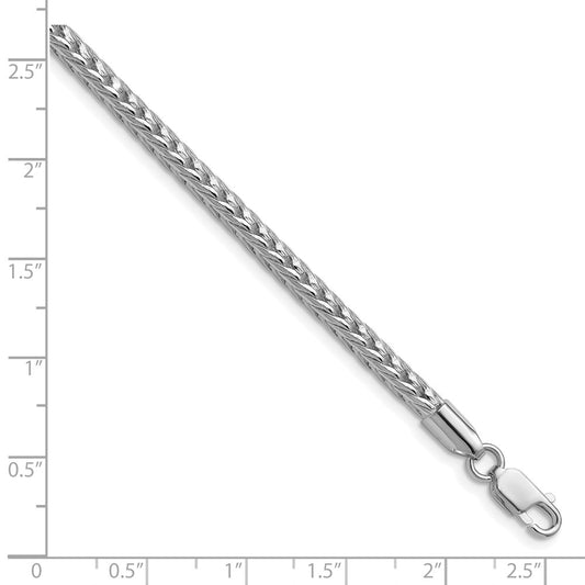 Buy Stylish 3.4mm Rhodium-Plated Sterling Silver Franco Chain - Luxury Look
