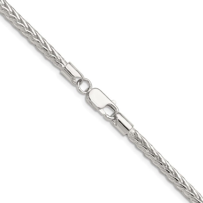 Buy Stylish 3.8mm Diamond-Cut Round Franco Chain in Sterling Silver - Affordable Quality-3
