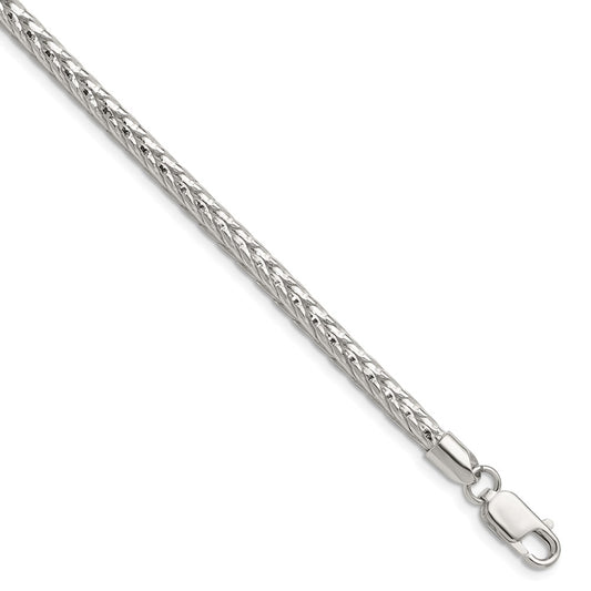 Buy Stylish 3.8mm Diamond-Cut Round Franco Chain in Sterling Silver - Value!