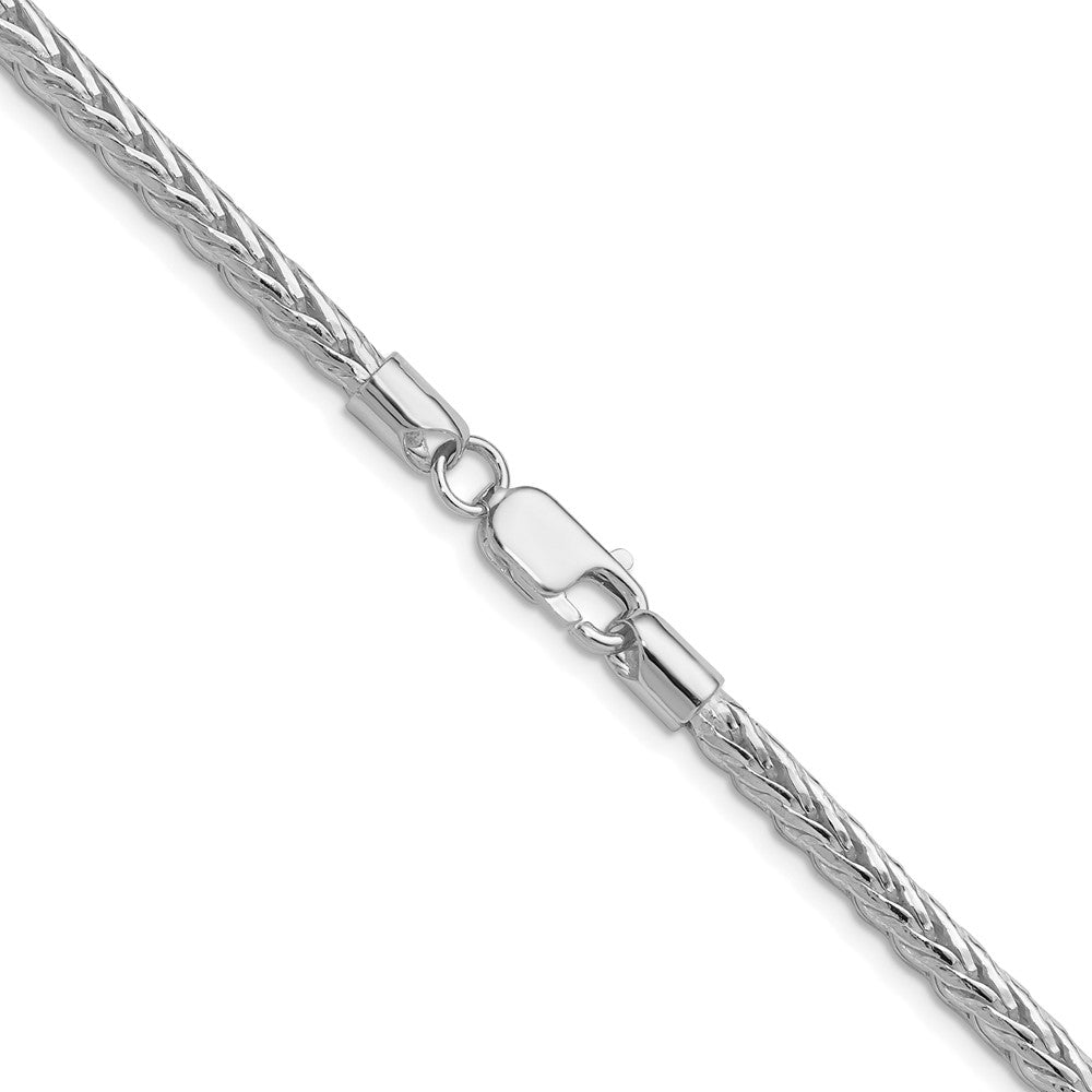 Exclusive Rhodium-Plated 3.8mm Diamond-Cut Sterling Silver Franco Chain