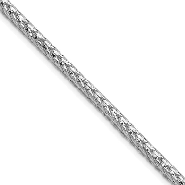 Rhodium-Plated Sterling Silver 3.8mm Diamond-Cut Franco Chain - Style GR1-1033024