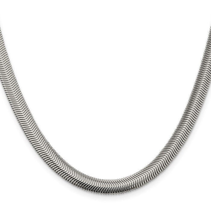 Buy Exclusive 6.25mm Flat Oval Snake Chain Necklace in Sterling Silver - Stylish Value!-2