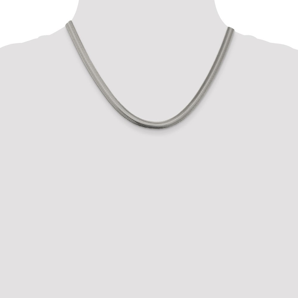 Buy Stylish 6.25mm Sterling Silver Flat Oval Snake Chain Necklace