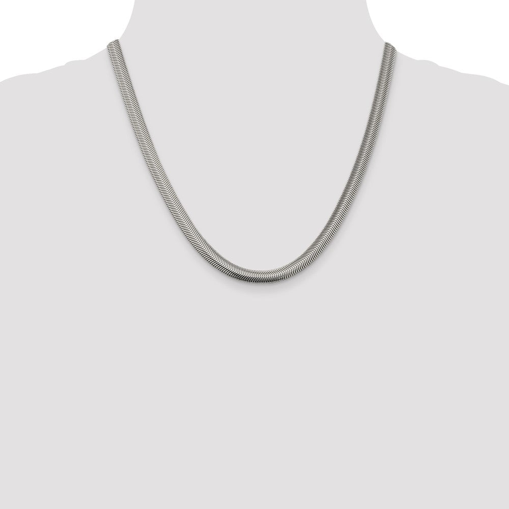 High-Quality Sterling Silver 6.25mm Flat Oval Snake Chain Necklace - Stylish Value