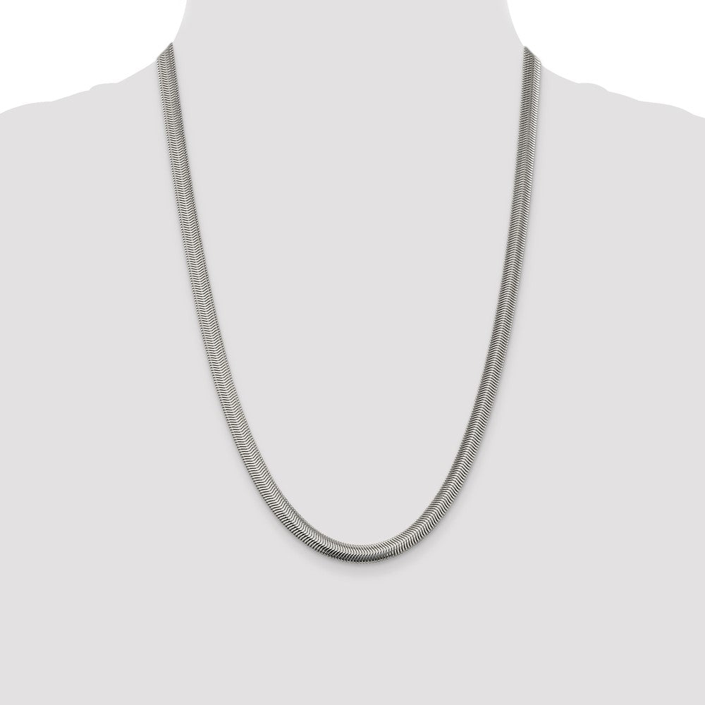 Buy Exclusive 6.25mm Flat Oval Snake Chain Necklace in Sterling Silver - Stylish Value!