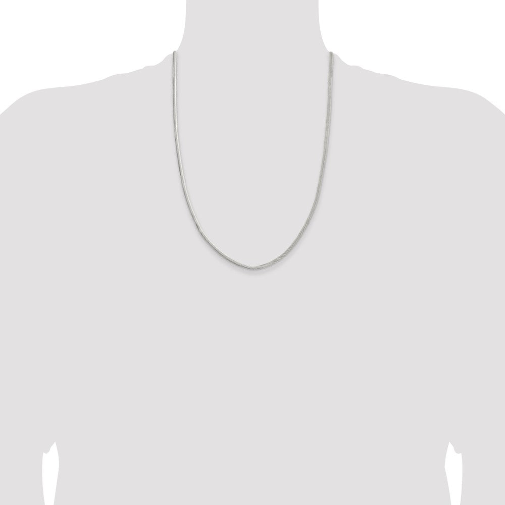 High-Quality Sterling Silver 3.3mm Flat Oval Snake Chain Necklace - Stylish Value
