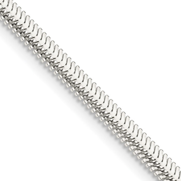 3.3mm Flat Oval Snake Chain Necklace in Sterling Silver