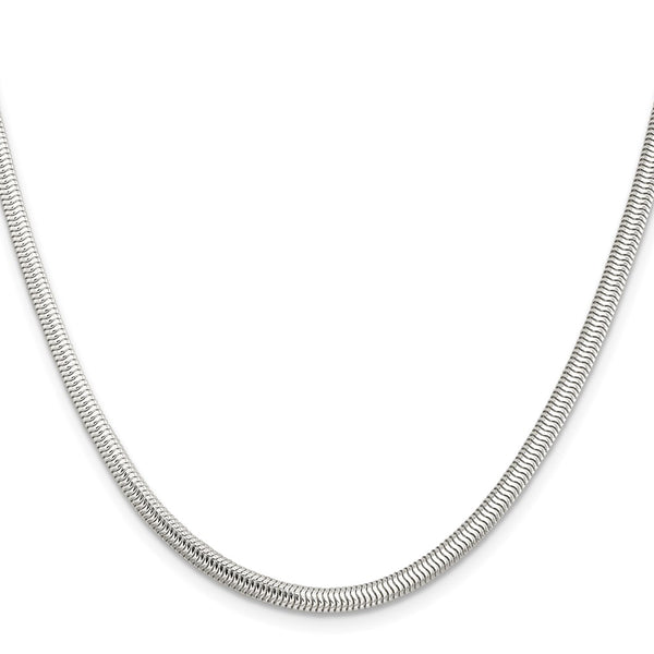 3.5mm Sterling Silver Six-Sided Oval Snake Chain