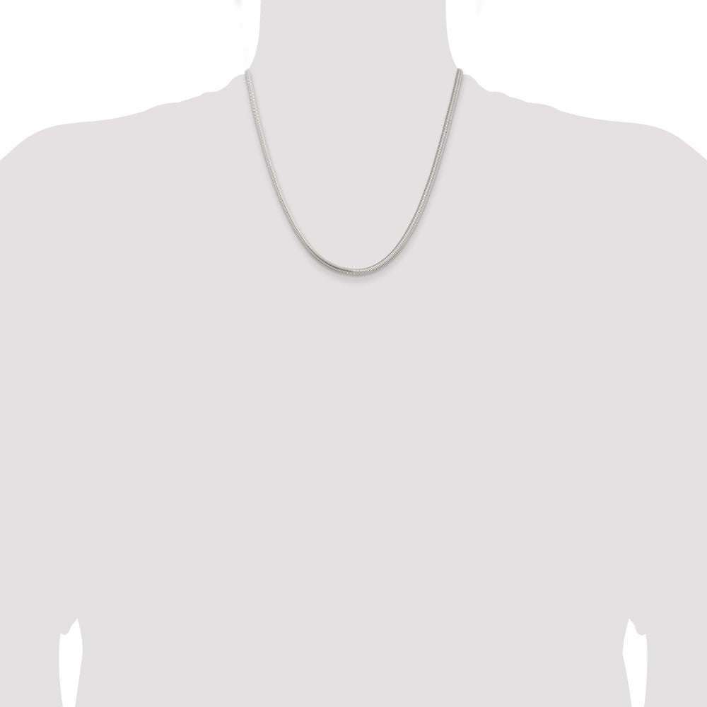 High-Quality 3.5mm Sterling Silver Six-Sided Oval Snake Chain - Stylish Value!