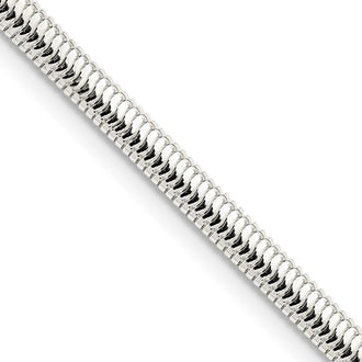 High-quality 3.5mm Sterling Silver Six-Sided Oval Snake Chain - Stylish Value!