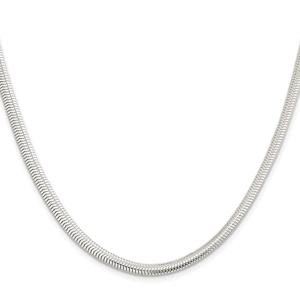 5mm Six-Sided Oval Snake Chain in Sterling Silver