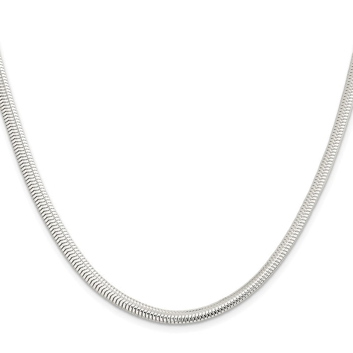 High-Quality 5mm Six-Sided Oval Snake Chain in Sterling Silver - Stylish Value!-2