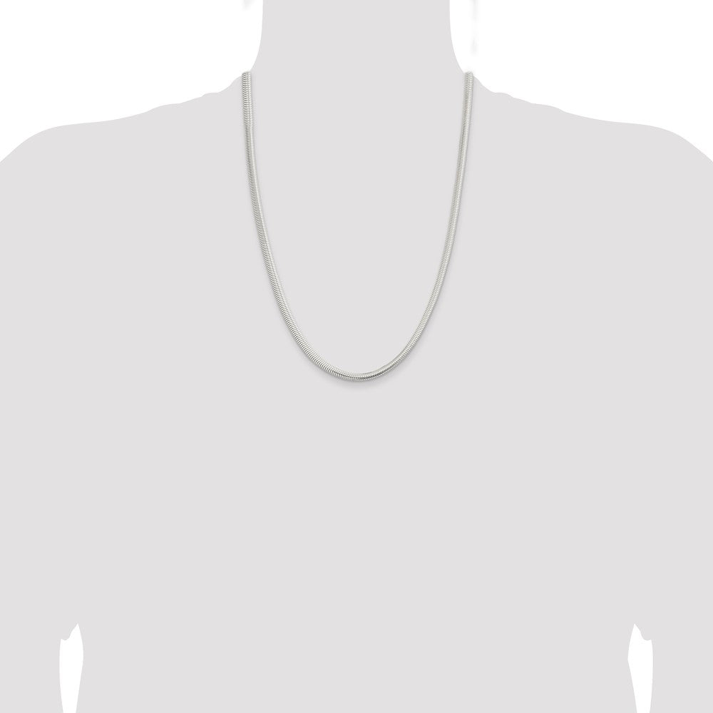 High-Quality 5mm Six-Sided Oval Snake Chain in Sterling Silver - Stylish Value!
