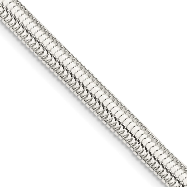 5mm Six-Sided Oval Snake Chain in Sterling Silver