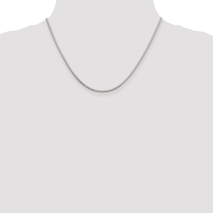 Buy 2mm Diamond-Cut Snake Chain in Sterling Silver - Stylish & Affordable!-4