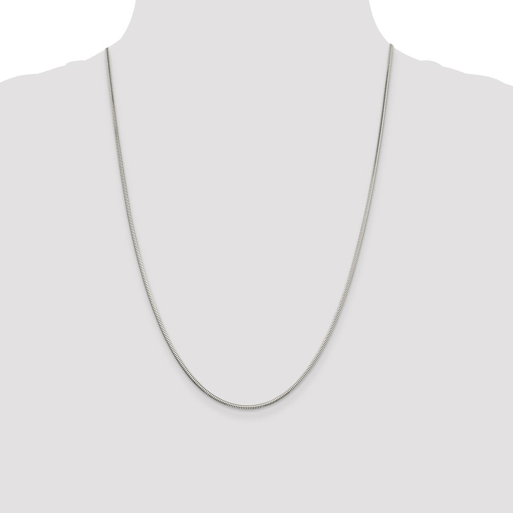 Buy Stylish 2mm Diamond-Cut Snake Chain in Sterling Silver - Affordable Luxury!