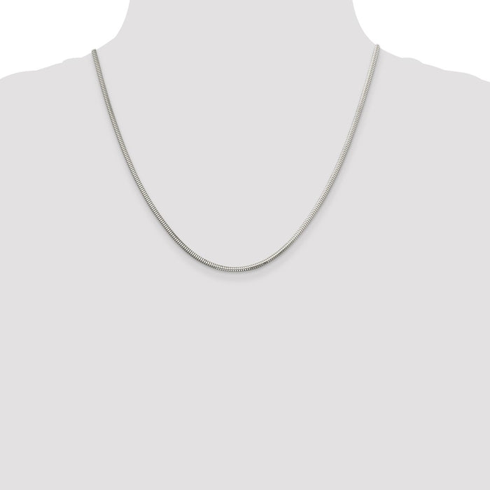 Buy Stylish 2.5mm Diamond-Cut Snake Chain in Sterling Silver - Affordable Luxury-4