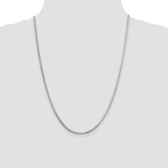 Buy Stylish 2.5mm Diamond-Cut Sterling Silver Snake Chain - Affordable Luxury!-4