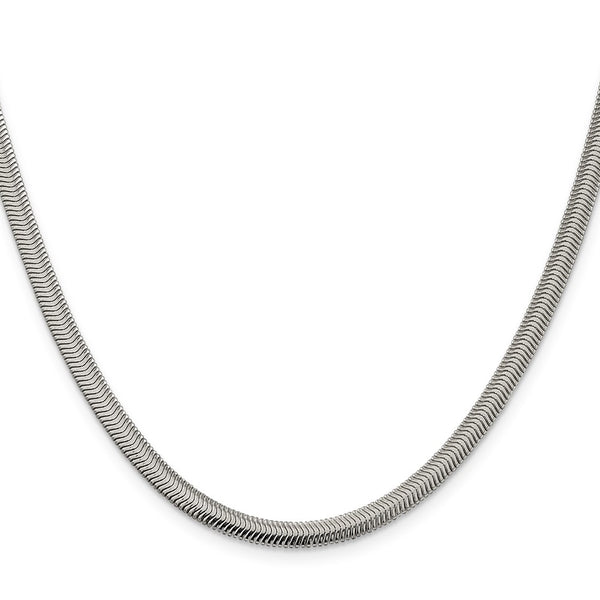 4.2mm Sterling Silver Flat Oval Snake Chain Necklace - Style GR1-1034013