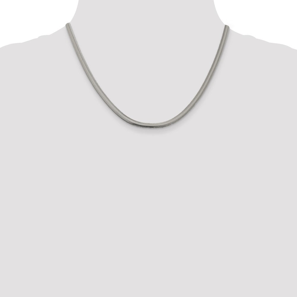 Buy Stylish 4.2mm Sterling Silver Flat Oval Snake Chain Necklace | Affordable Price