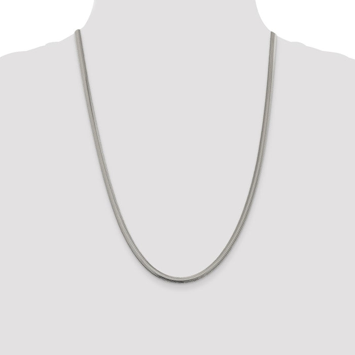 Buy Exclusive 4.2mm Sterling Silver Flat Oval Snake Chain Necklace | Stylish Value-4