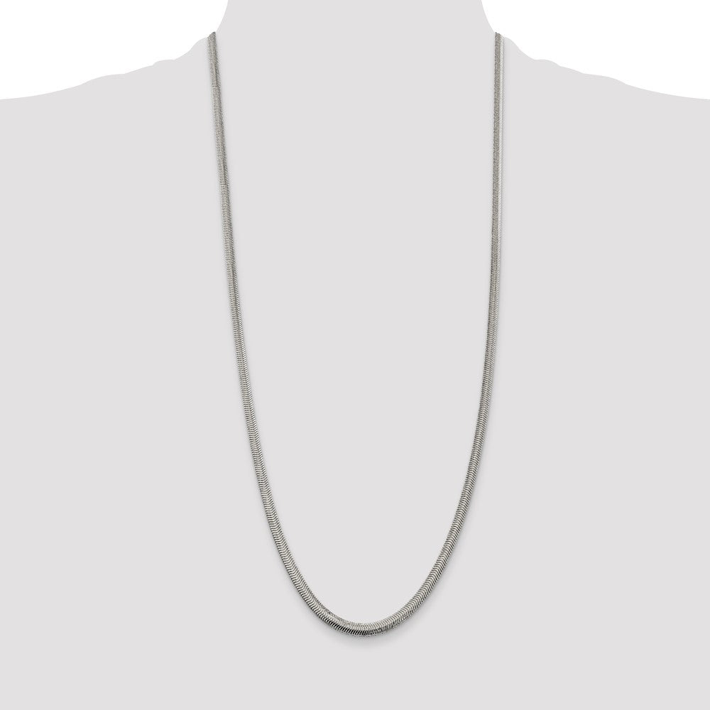 High-Quality 4.2mm Sterling Silver Flat Oval Snake Chain Necklace - Stylish Value