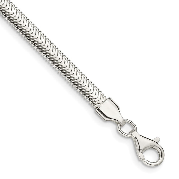 4.2mm Sterling Silver Flat Oval Snake Chain Necklace - Style GR1-1030277
