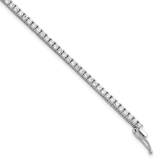 Buy Stylish Sterling Shimmer Rhodium-Plated 2mm CZ Bracelet - 81 Stones!