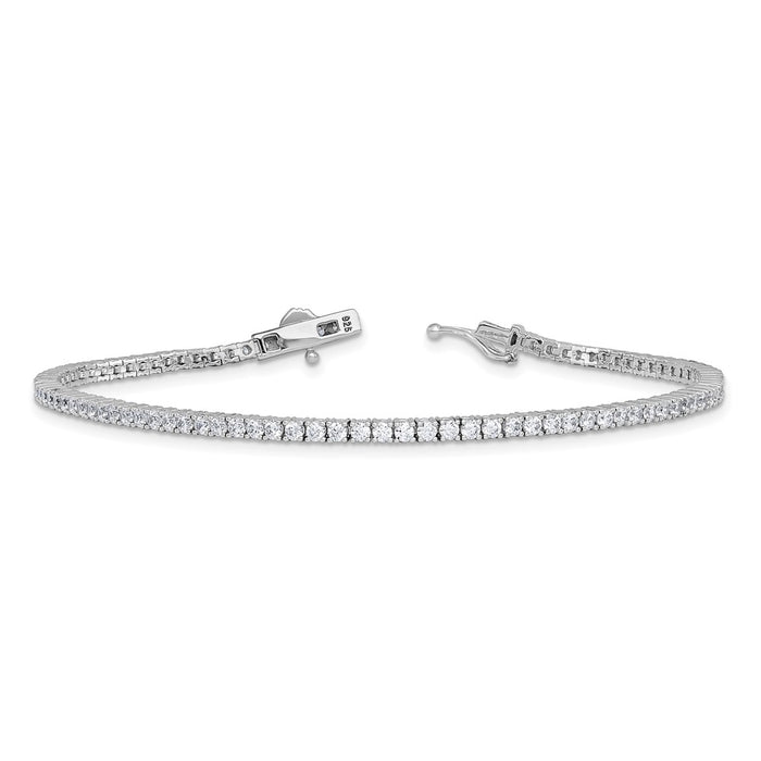 Exclusive Sterling Shimmer Rhodium-Plated 2mm CZ Bracelet - 8 Inch Luxury Design-5