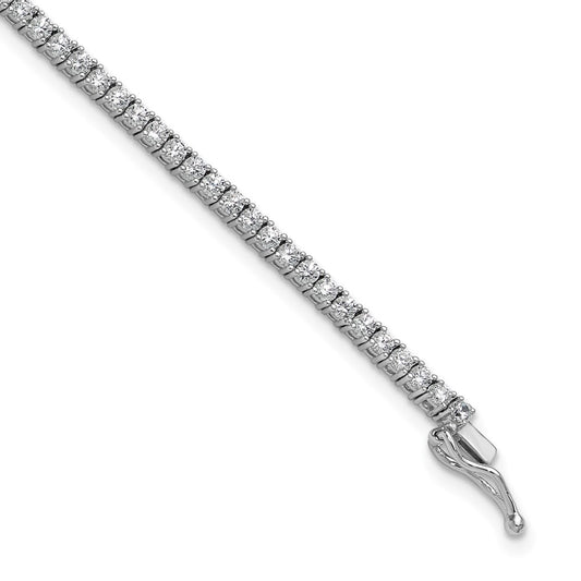 Exclusive Sterling Shimmer Rhodium-Plated 2mm CZ Bracelet - 8 Inch Luxury Design