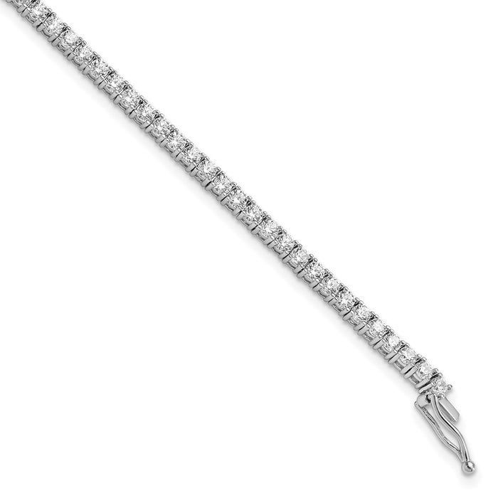 Buy Stylish 7-Inch Rhodium-Plated Silver Bracelet with 70 CZ Stones-1