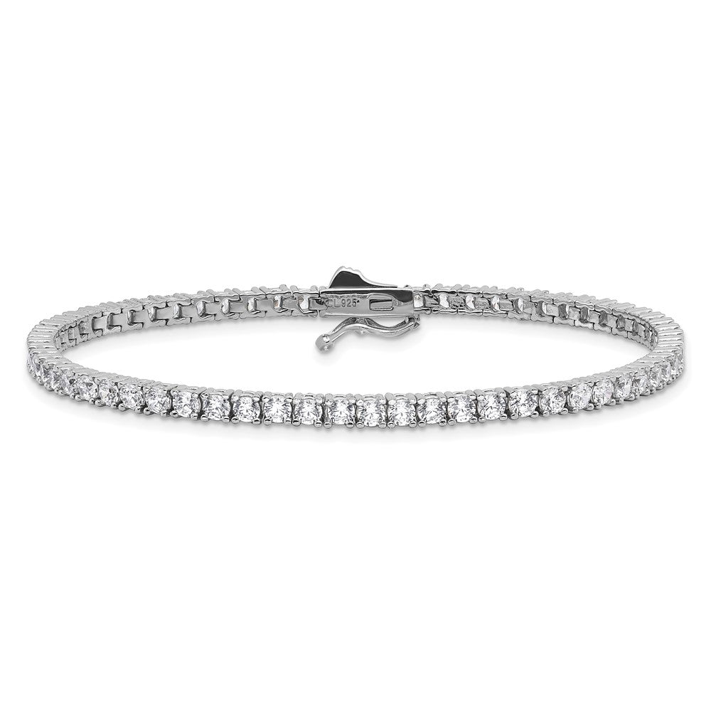 Shop Exclusive Rhodium-Plated Sterling Silver 7-Inch Bracelet with 68 CZ Stones