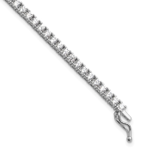 Rhodium-Plated Sterling Silver Bracelet with 68 CZ Stones