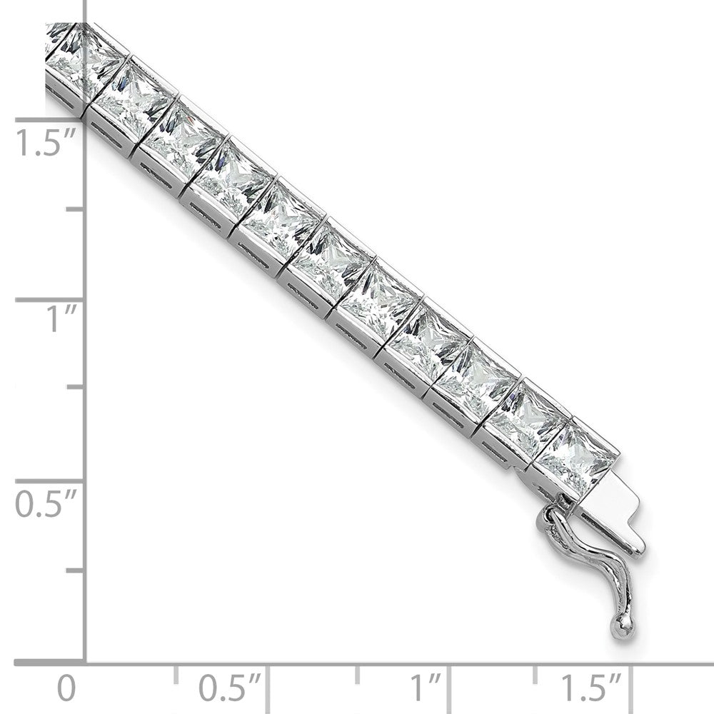 Shop Stylish 7-Inch Sterling Silver Bracelet with 40 CZ Stones - Luxury Look