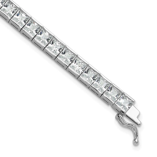 Shop Stylish Rhodium-Plated Sterling Silver Bracelet - 8-Inch, 47 CZ Stones
