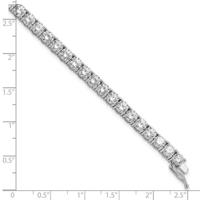 Buy Stylish 7-Inch Rhodium-Plated Sterling Silver Bracelet with 37 CZ Stones-4