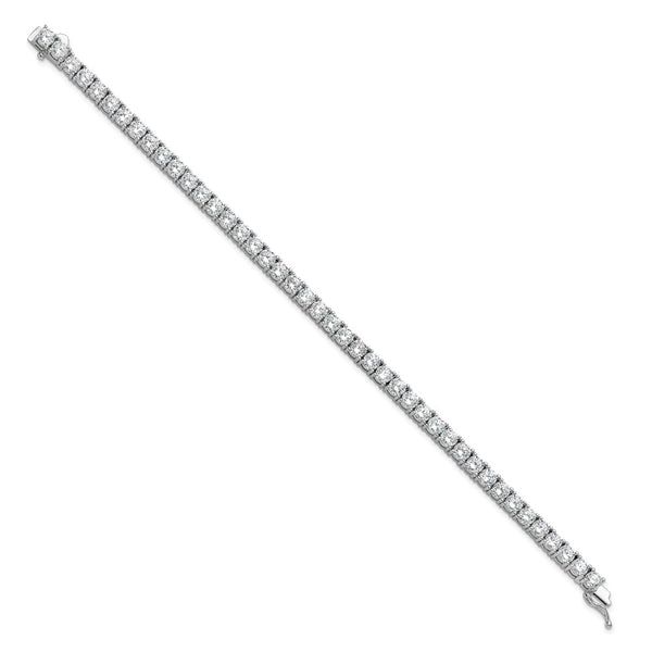 8-Inch Rhodium-Plated Sterling Silver Bracelet - 43 CZ Stones