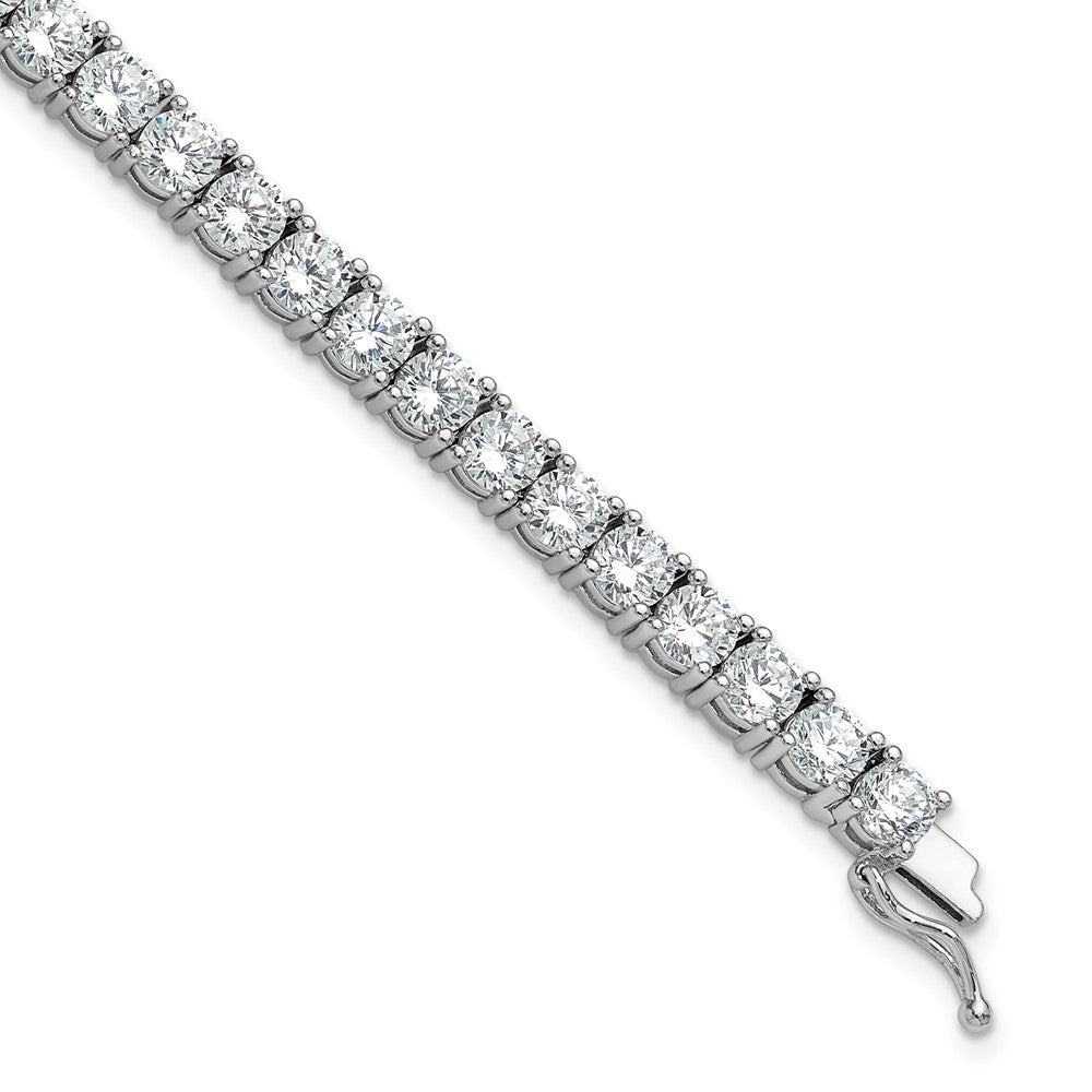 Shop Exclusive 8-Inch Rhodium-Plated Sterling Silver Bracelet - 43 CZ Stones
