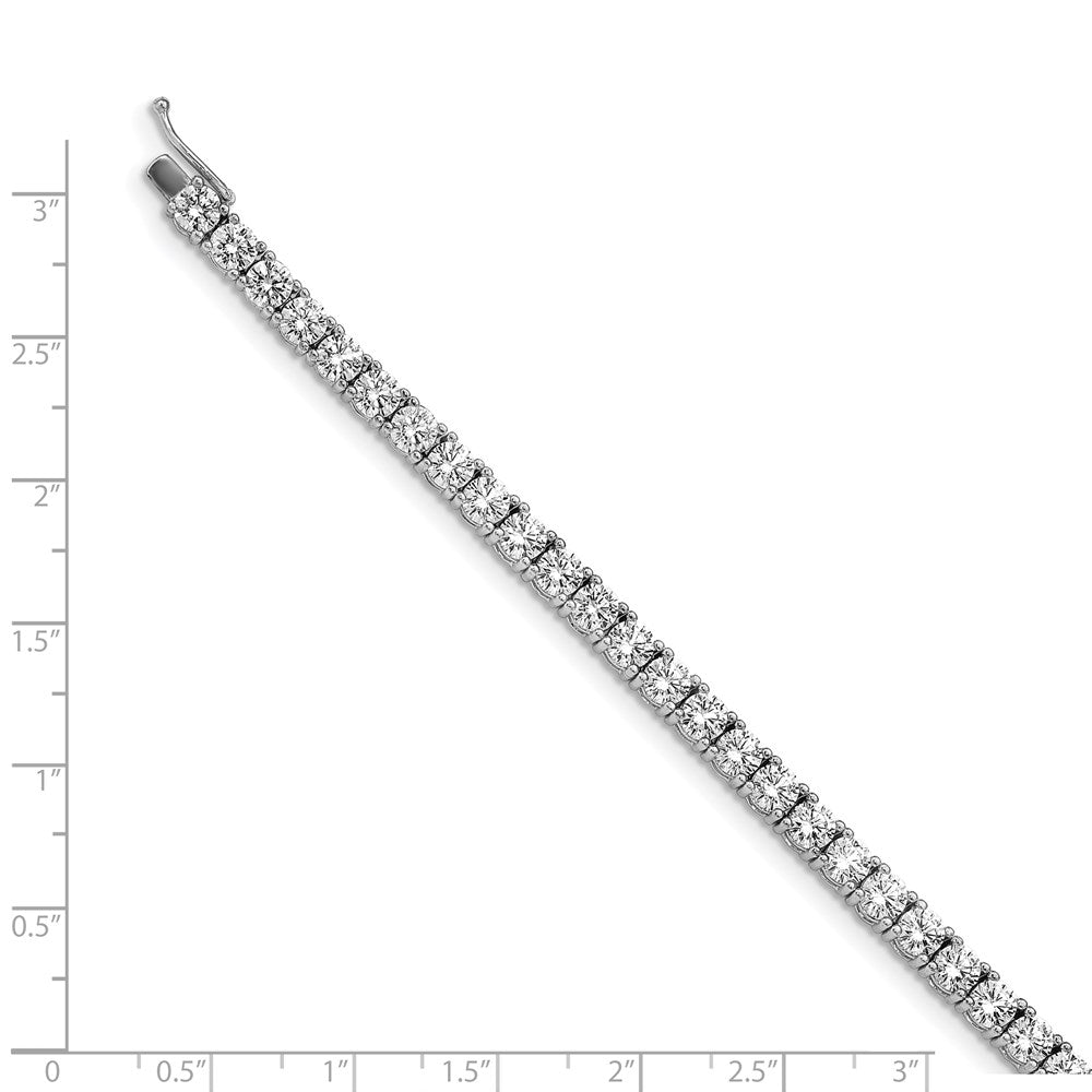 Shop Stylish Rhodium-Plated Silver Bracelet, 8-Inch with 46 Cubic Zirconia