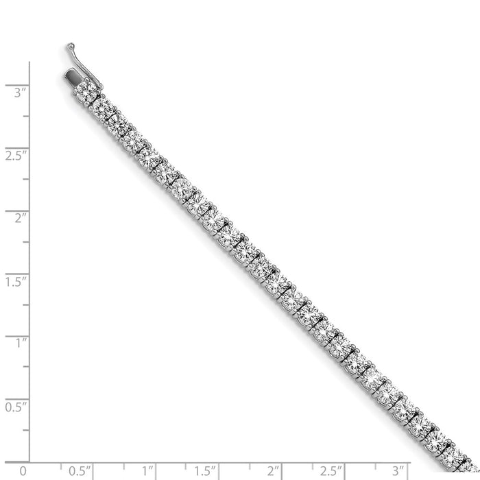 Shop Stylish Rhodium-Plated Silver Bracelet, 8-Inch with 46 Cubic Zirconia-4