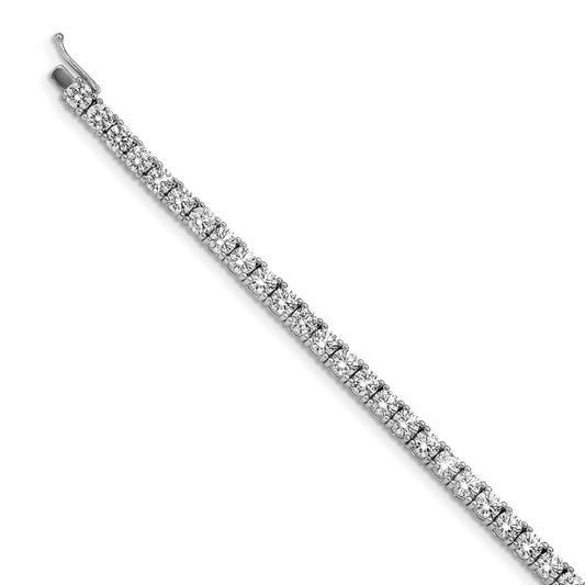 Shop Stylish Rhodium-Plated Silver Bracelet, 8-Inch with 46 Cubic Zirconia