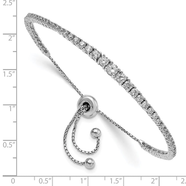 Rhodium-Plated Sterling Silver Bracelet with 67 CZ Stones