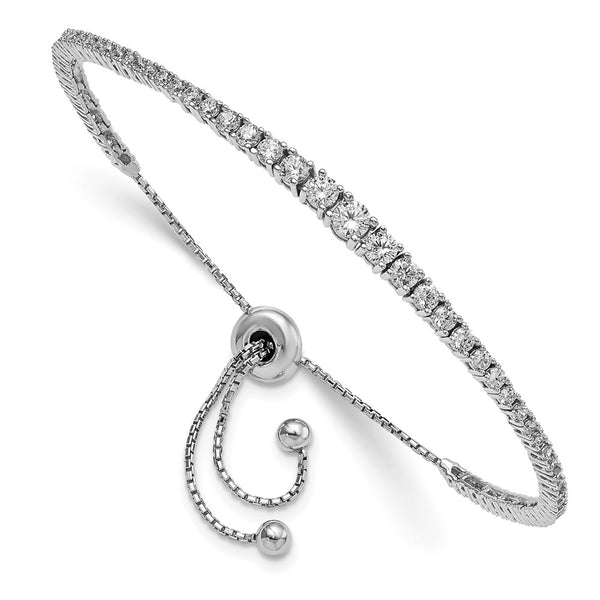 Rhodium-Plated Sterling Silver Bracelet with 67 CZ Stones