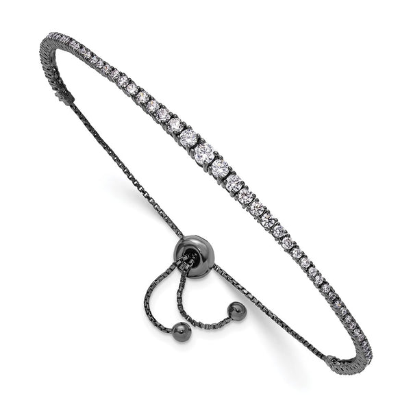 Sterling Shimmer Adjustable Bracelet - 5 to 9 Inches, CZ Stones