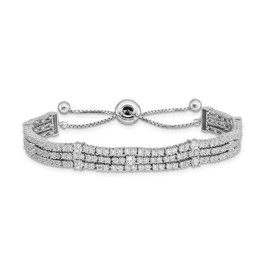 Buy Stylish Sterling Shimmer Adjustable Bracelet - Rhodium-Plated, 5-9"