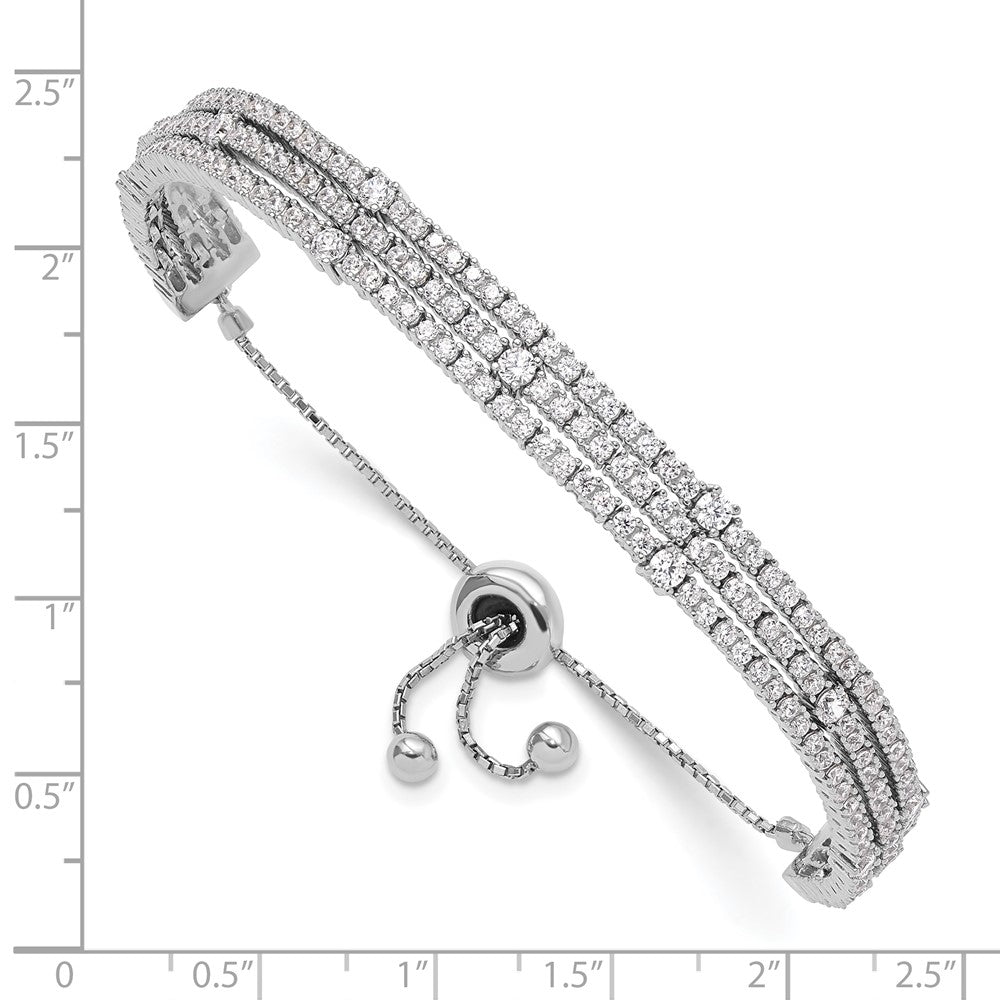 Buy Stylish Sterling Shimmer Adjustable Bracelet - Rhodium-Plated, 5-9"