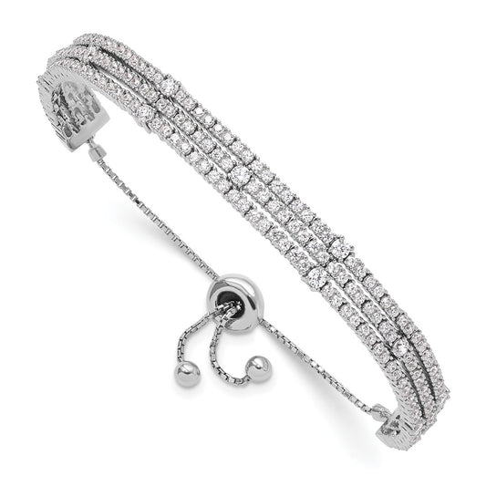Buy Stylish Sterling Shimmer Adjustable Bracelet - Rhodium-Plated, 5-9"