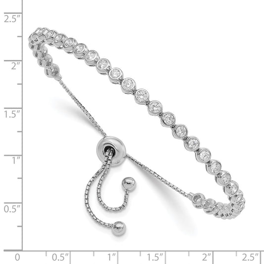 Shop Stylish Sterling Shimmer Adjustable Bracelet, Rhodium-Plated with 33 CZ Stones