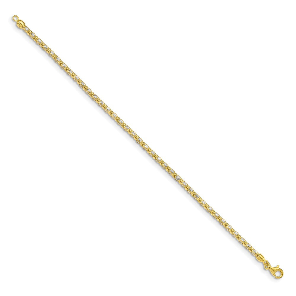 Shop Stylish Gold-Tone CZ Chain Bracelet | 7.5" Sterling Silver Design